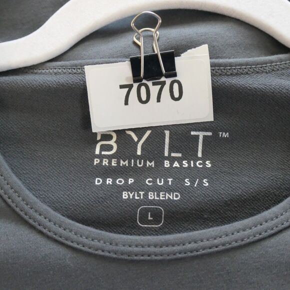 BYLT Drop Cut Short Sleeve Tee Large Gray T Shirt Premium Basics Streetwear - Picture 11 of 14